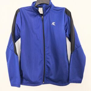 AND1 Royal Blue Basketball Light Zipper Jacket Boys XL Black 14/16